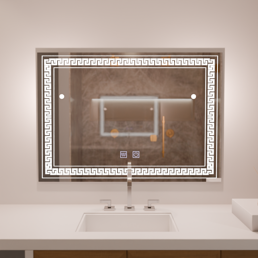 Mirror LED rectangular 80x60cm vorice touch system disabling