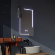Rectangular LED mirror, 60x80cm, ECLISSA Touch, Demister System, Dimmable