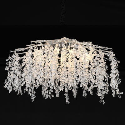 Crystal Chandelier CC8080/D800CH, 9x E14, Diameter 49cm, Chrome