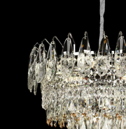 WINDSOR Eleganza Crystal Chandelier 6x E14, Diameter 49cm, Shiny Gold, Adjustable Height