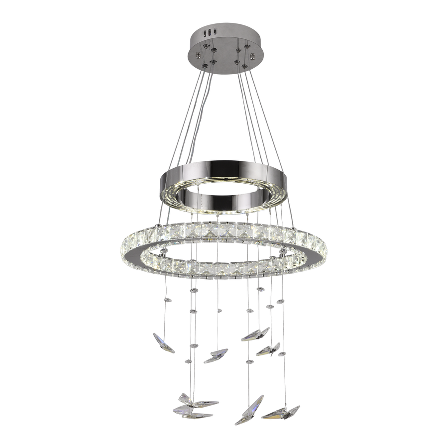 Crystal LED Chandelier with Remote Control Latifah 118W Silver