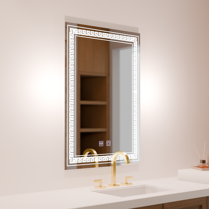 Rentagular LED Mirror 60x80cm Vivido Touch Defrosting System