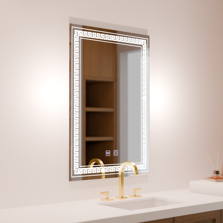 Rentagular LED Mirror 60x80cm Vivido Touch Defrosting System