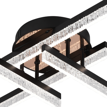 LED Chandelier with Remote Control LT179/4BK, 35W, 4 Elements, Cold/Warm/Neutral Light, Dimmable, Black