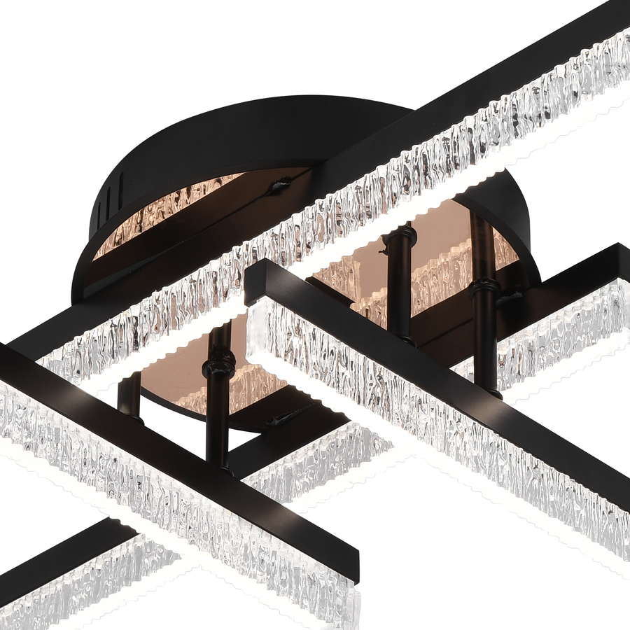 LED Chandelier with Remote Control LT179/4BK, 35W, 4 Elements, Cold/Warm/Neutral Light, Dimmable, Black