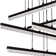 Suspended Crystal LED Chandelier LT181/6BK, 84W, Light 3000/4000/6000K, Black, Adjustable Height
