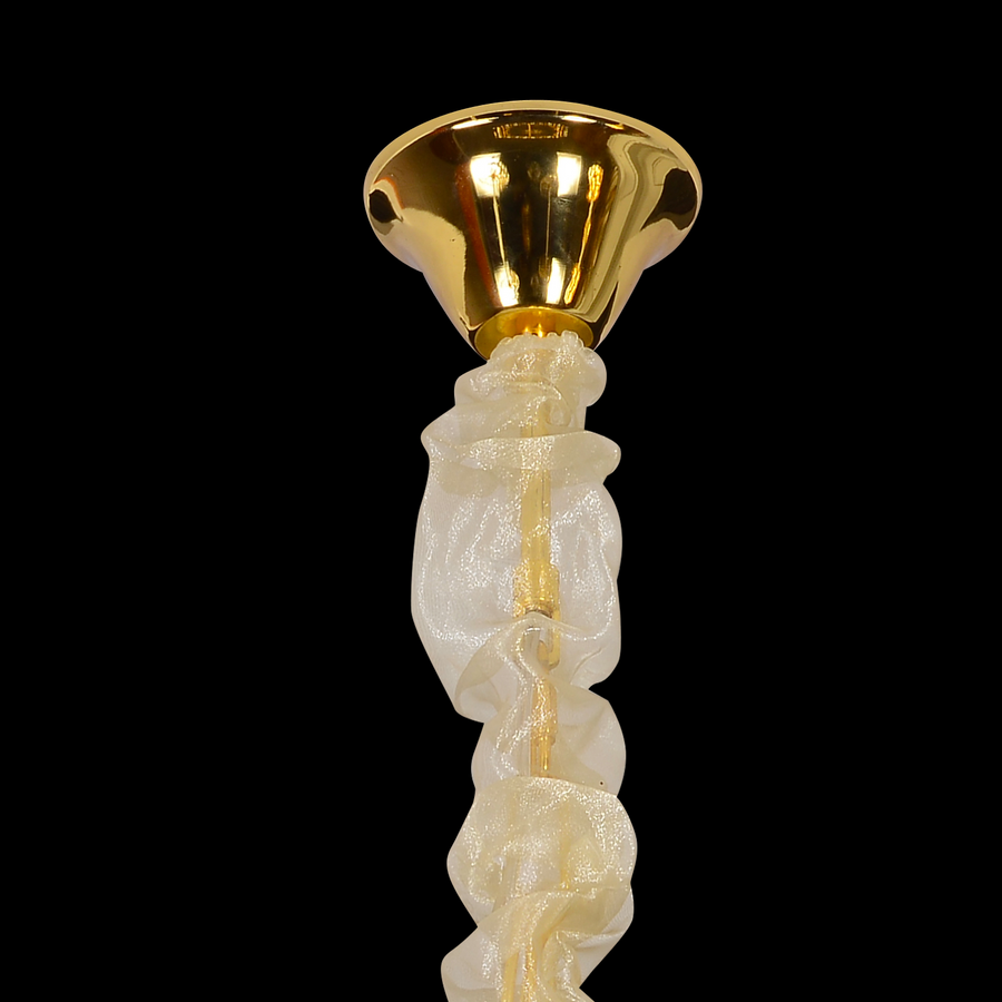 WINDSOR Eleganza Crystal Chandelier 6x E14, Diameter 49cm, Shiny Gold, Adjustable Height