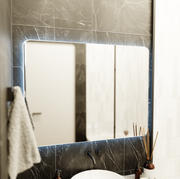 ARTEA Touch Rectangular LED Mirror, 80X60cm, Demister System, Dimmable, Race Light 6000K