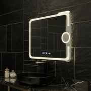 Mirror LED rectangular 80x60cm eclat Motionglow Marcello Clock Defrition System & Wolf thermometer Dimable Cosmetic