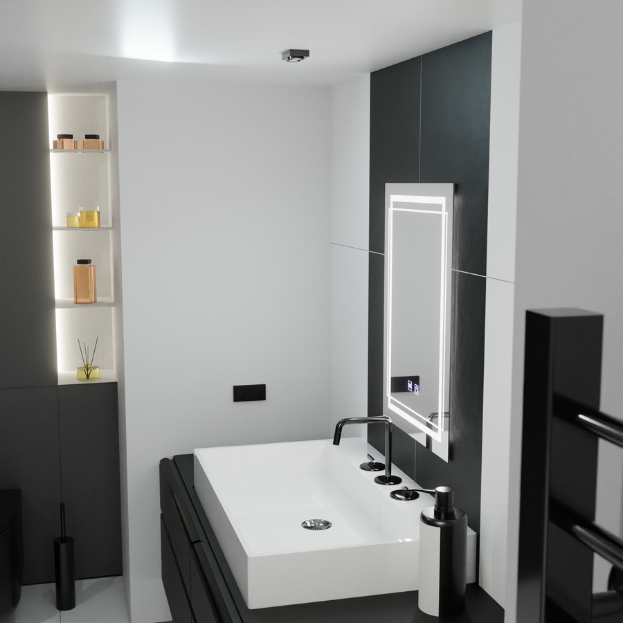 Mirror LED rectangular 50x70cm Touch Koven Disabling System