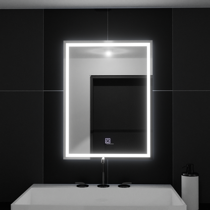 Mirror LED rectangular 50x70cm Frame Basic Touch