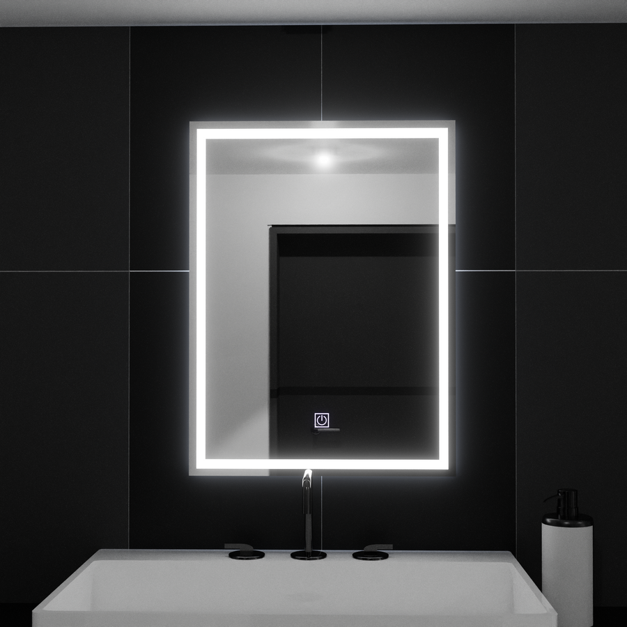Mirror LED rectangular 50x70cm Frame Basic Touch