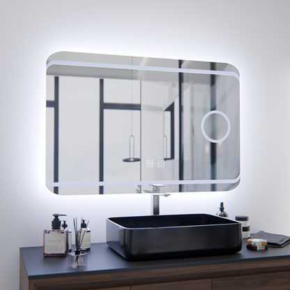 LED Mirror E30S/65X45, Touch and Demist Function, Cosmetic Light, 65x45cm, Cold Light 6000K