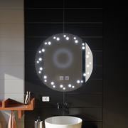 Touch Ivory LED Mirror, De-fogging System, Diameter 60cm, Cold Light 6000K