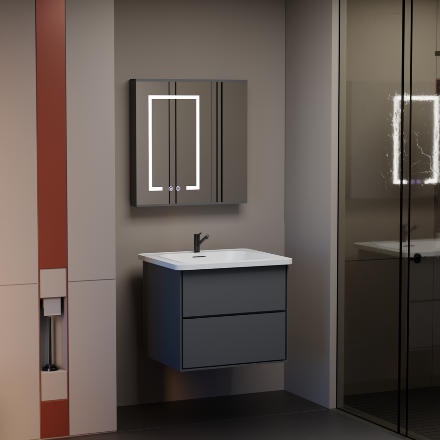 Vincenzo 2 Piece Bathroom Furniture Set Grey