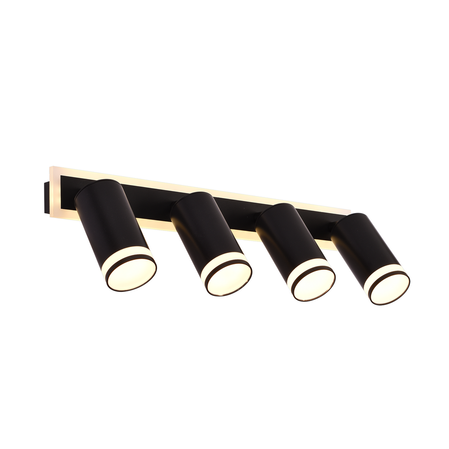 Ellen LED Chandelier Cold/Warm/Neutral Light Adjustable Projector Acrylic and Black Metal