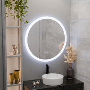 Round LED mirror, 50cm, Noxia Touch, Demister System, Dimmable