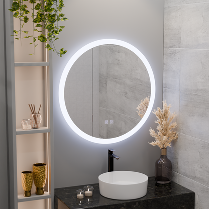 Round LED mirror, 50cm, Noxia Touch, Demister System, Dimmable