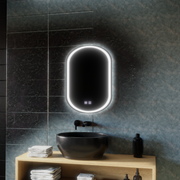 Oval LED mirror, 50x100cm, Velara Touch, Demister System, Dimmable