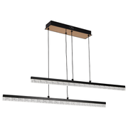 Suspended Crystal LED Chandelier LT181/2BK, 37W, Light 3000/4000/6000K, Black, Adjustable Height