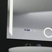 Mirror LED rectangular 60x80cm precision motionglow marcello system disabilities & thermometer of the caimimic glass