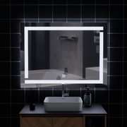 Giga LED mirror, 80x60cm, Silver, Touch, 6000K light