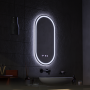 Wilhelm Touch LED Mirror with Defog System, Clock and Temperature 50x80 cm