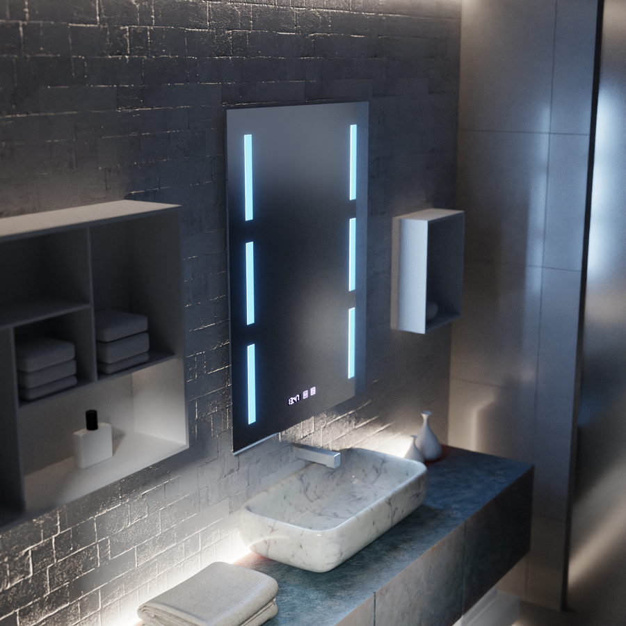 Mirror LED Touch Erich S86/60X80 Demist System, Clock and Temperature 60x80 cm