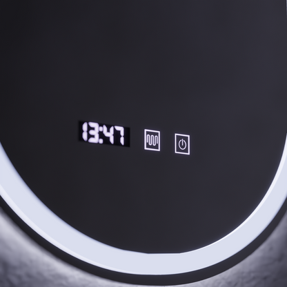 Wilhelm Touch LED Mirror with Defog System, Clock and Temperature 50x80 cm