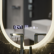 Oval LED mirror, 50x80cm, Lucia Sensor Marcello, Demister System, Clock & Thermometer, Dimmable