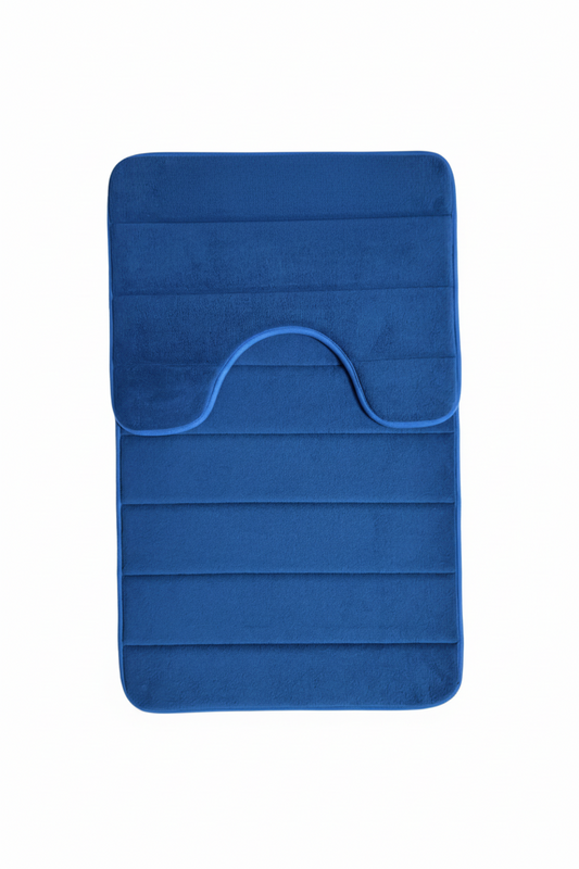 Set of 3 Bath Mats, 50x40 cm, Blue, Non-slip