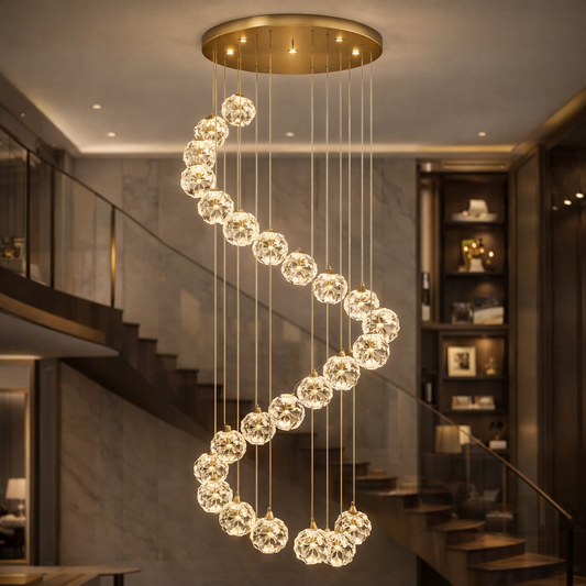Crystal LED KILKENNY Culmino Chandelier, 144W, Neutral Light, Diameter 60cm, Gold