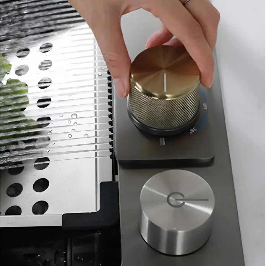 Stainless Steel Kitchen Sink Set with Double Faucet, Vegetable/Fruit Perforation Bowl, Universal Bowl with Drain Plug, Chopper, Graphite Black, 75x45X21cm 