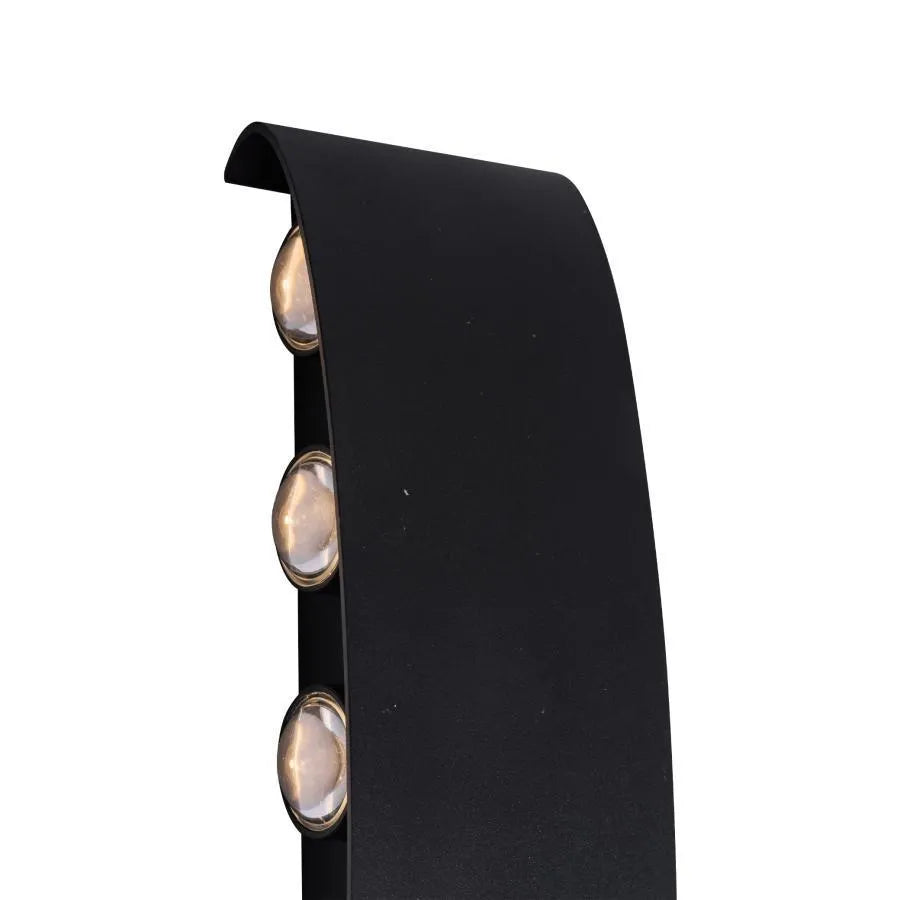 Fantas Indoor/Outdoor LED Wall Lamp, 10 Sources x 1W, IP65, Black, 3000K