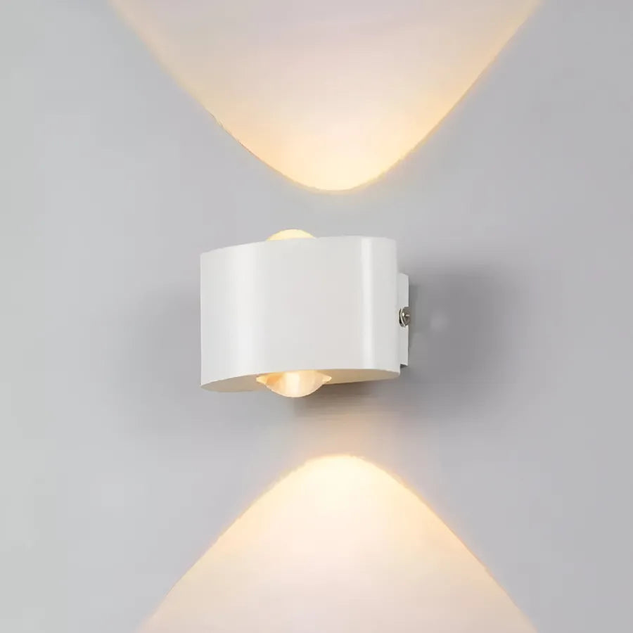 Fantas Outdoor and Indoor LED Wall Lamp, 2 Sources x 1W, IP65, Metallic, White, 3000K