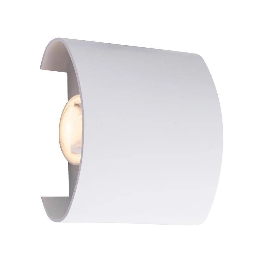 Fantas Outdoor and Indoor LED Wall Lamp, 2 Sources x 1W, IP65, Metallic, White, 3000K
