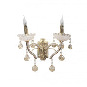 Carol Wall Lamp, 2*E14, Gold, Metal and Crystal