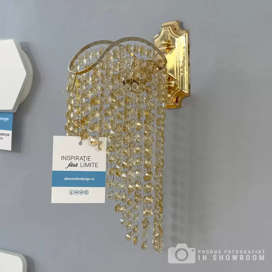 Crystal Sapphire Wall Lamp 1x E27 Gold