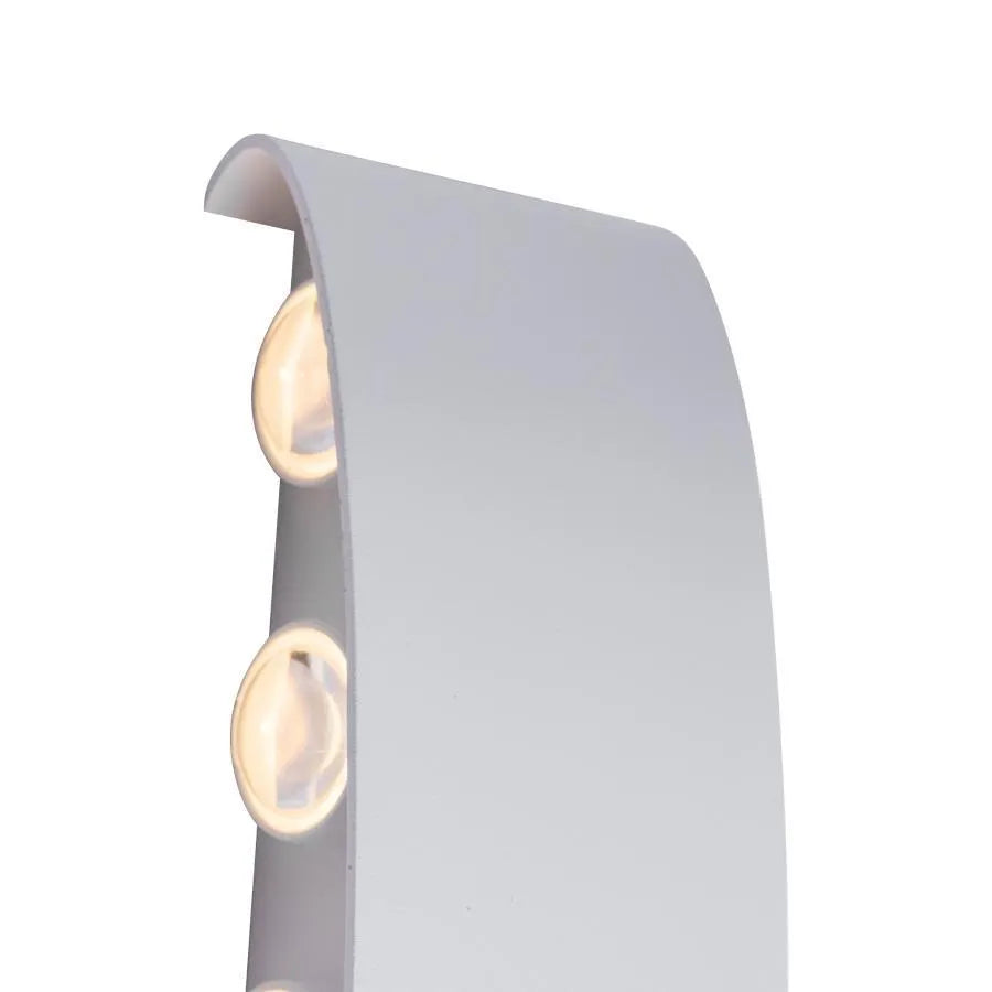 Fantas Indoor/Outdoor LED Wall Lamp, 10 Sources x 1W, IP65, White, 3000K