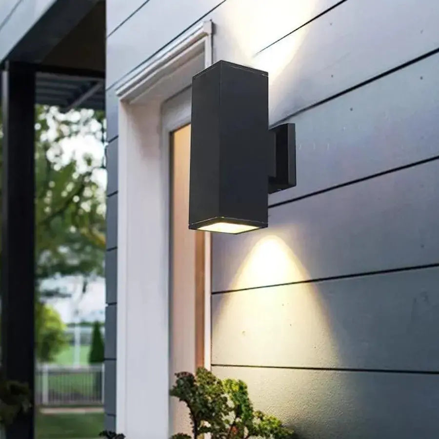 Vali Outdoor Wall Lamp, 2*GU10, Black, Metal and Glass