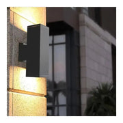 Vali Outdoor Wall Lamp, 2*GU10, Black, Metal and Glass
