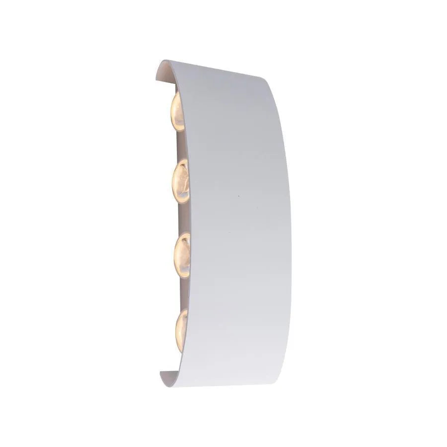 Fantas Indoor/Outdoor LED Wall Lamp, 8 Sources x 1W, IP65, White, 3000K