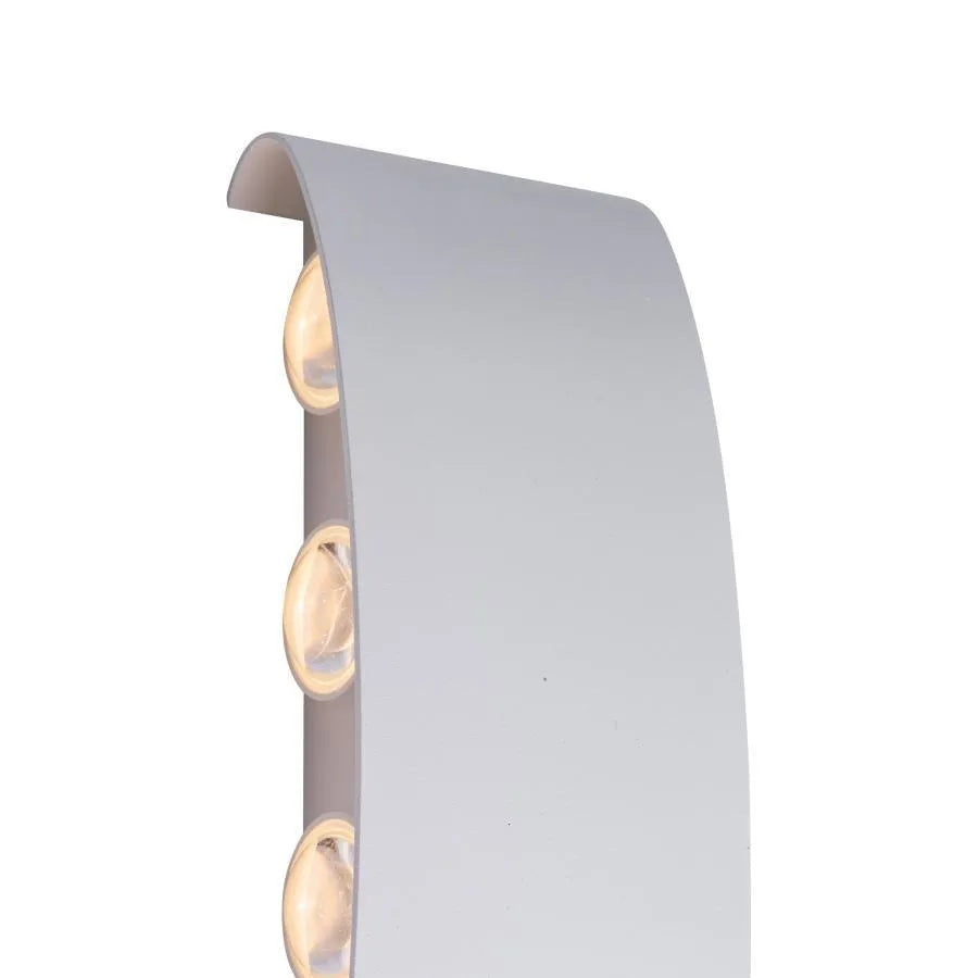 Fantas Indoor/Outdoor LED Wall Lamp, 8 Sources x 1W, IP65, White, 3000K