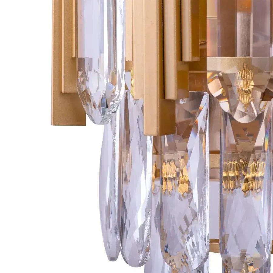 Hanna Wall Lamp, 2*E27, Gold, Metal and Crystal