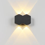 Outdoor and Indoor LED wall light, 4 Sources x 1W, IP65, ABS, Black, 3000K