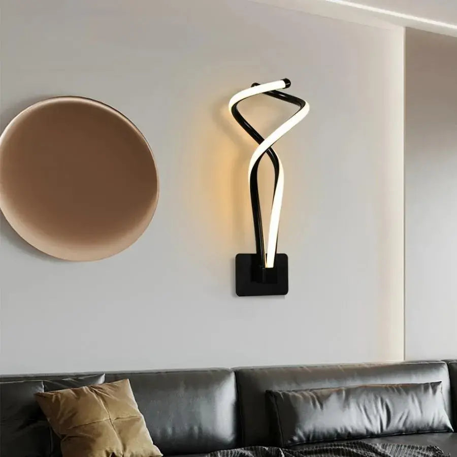 Aubrie LED Wall Lamp, 40W, Black with White, Cold/Warm/Neutral Light