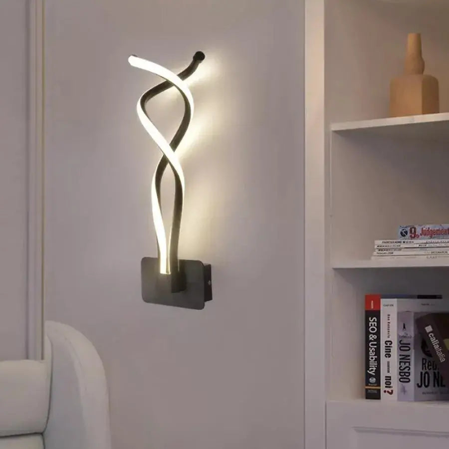 Aubrie LED Wall Lamp, 40W, Black with White, Cold/Warm/Neutral Light