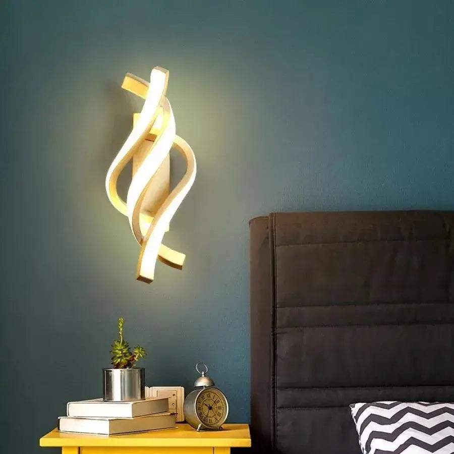 Reid 20W LED Wall Lamp Wavy Cold/Warm/Neutral Light Metal and White SIlicon 