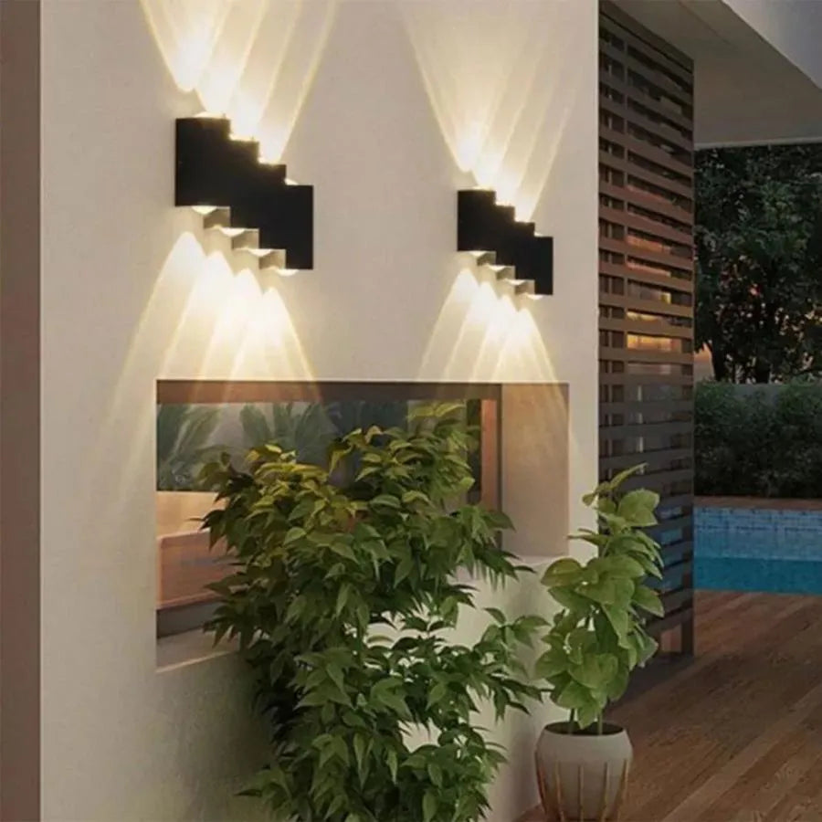 Aeetes Outdoor LED Wall Light, 8W, Metal, Black