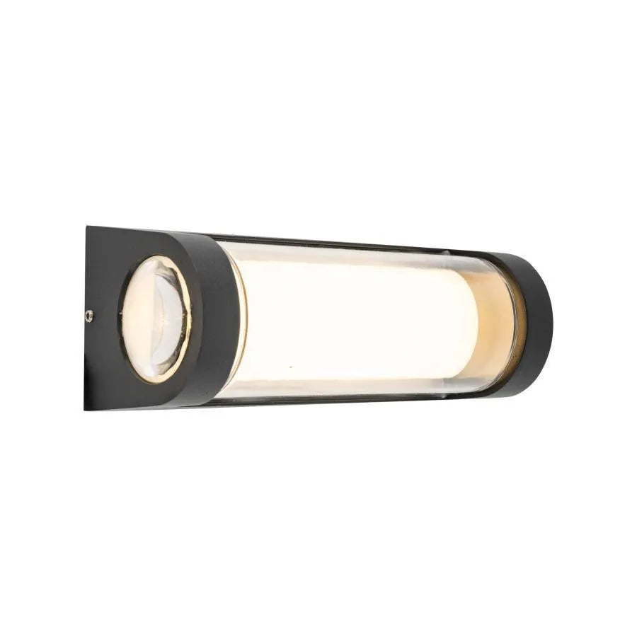 Han Outdoor LED Wall Lamp, 12W, Metal, Black
